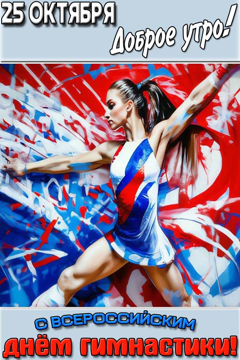 Открытка "25 октября доброе утро! С Всероссийским днём гимнастики!"