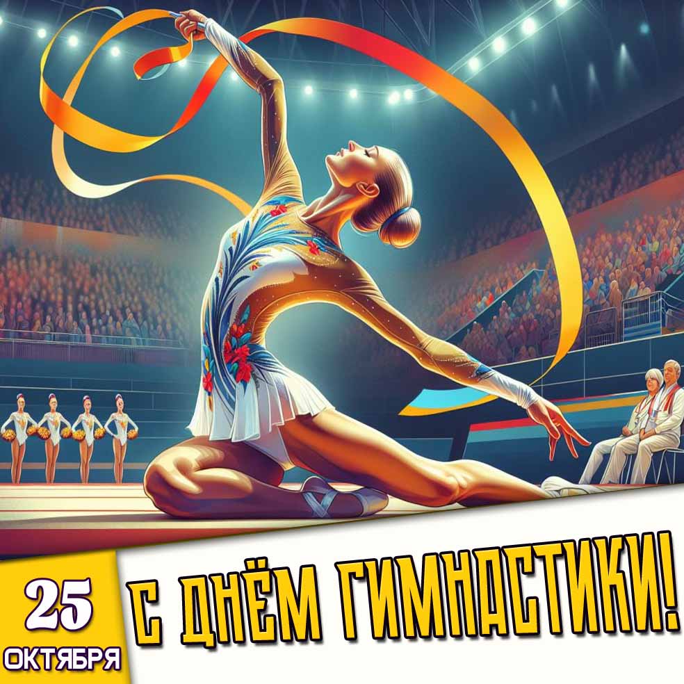 Открытка 25 октября с днём гимнастики