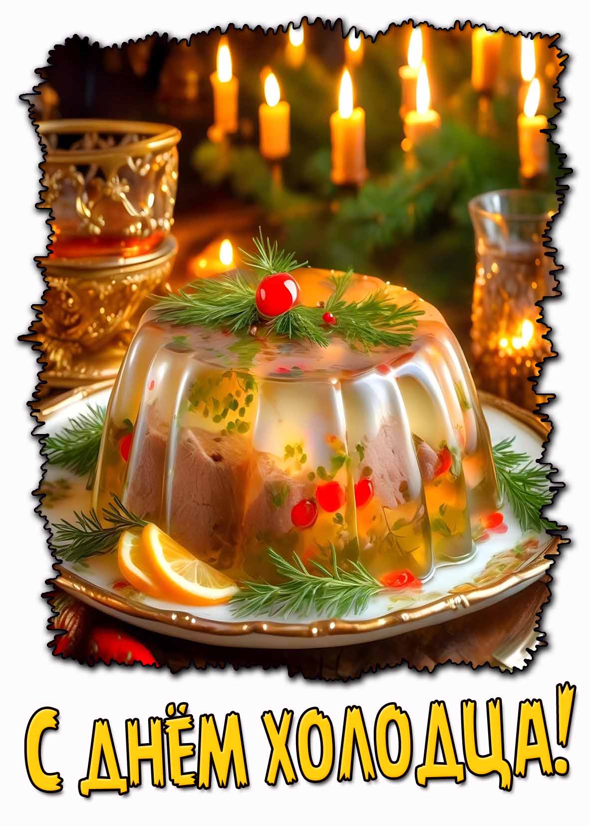 Красивая открытка с днём холодца