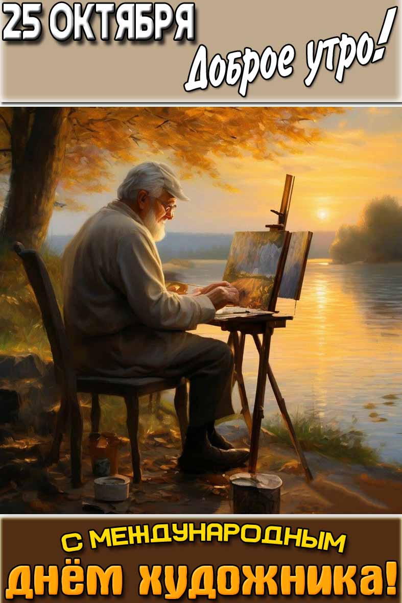 Картинка "25 октября доброе утро! С Международным днём художника!"