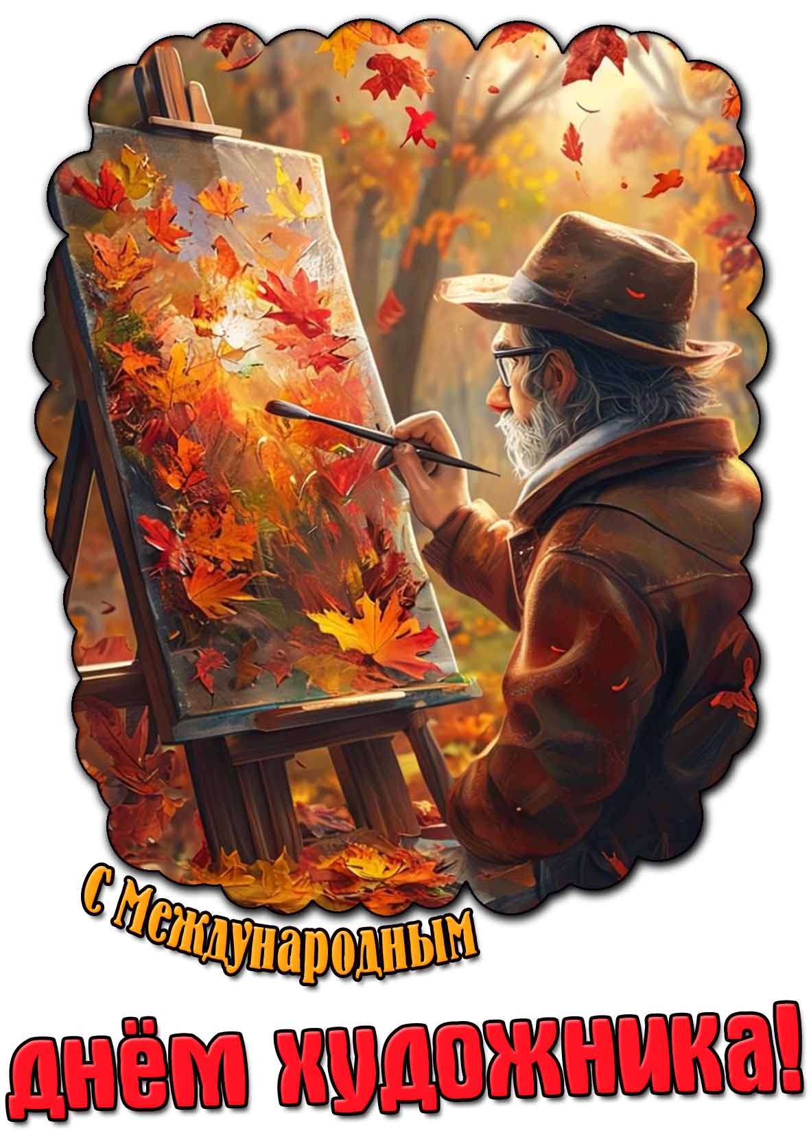 Осеняя картинка с Международным днём художника