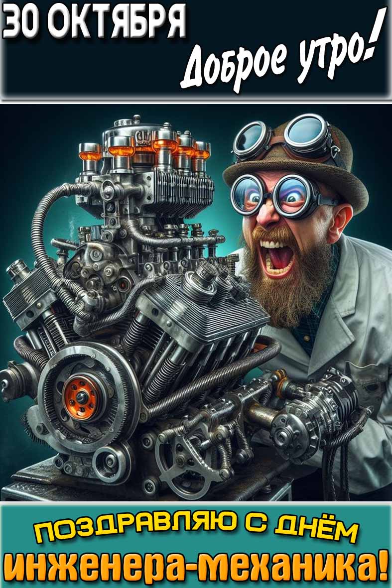 Картинка "30 октября доброе утро! Поздравляю с днём инженера-механика!"