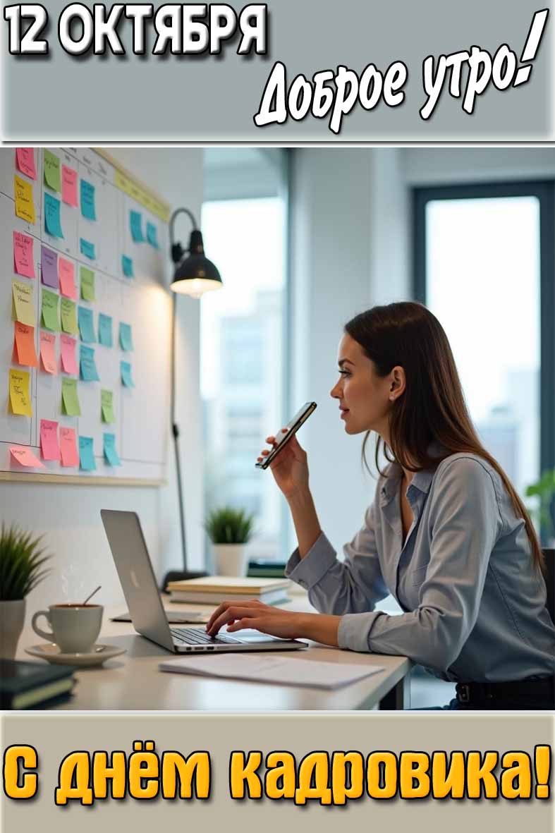 Картинка "12 октября доброе утро! С днём кадровика!"