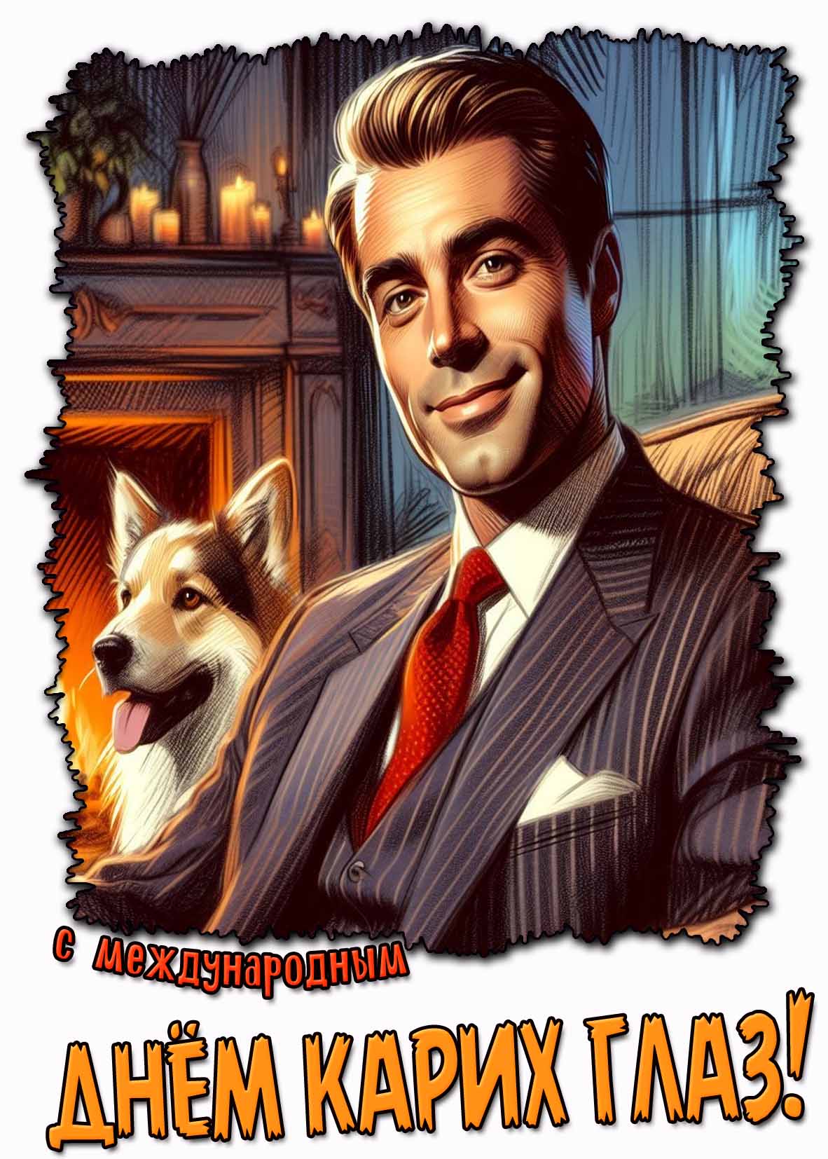 С Международным днём карих глаз! - картинка для мужчины