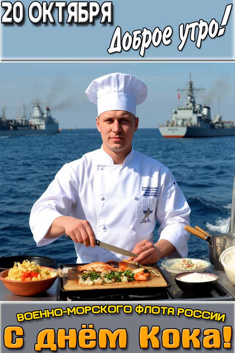 Картинка "20 октября доброе утро! С днём кока Военно-Морского флота России!"
