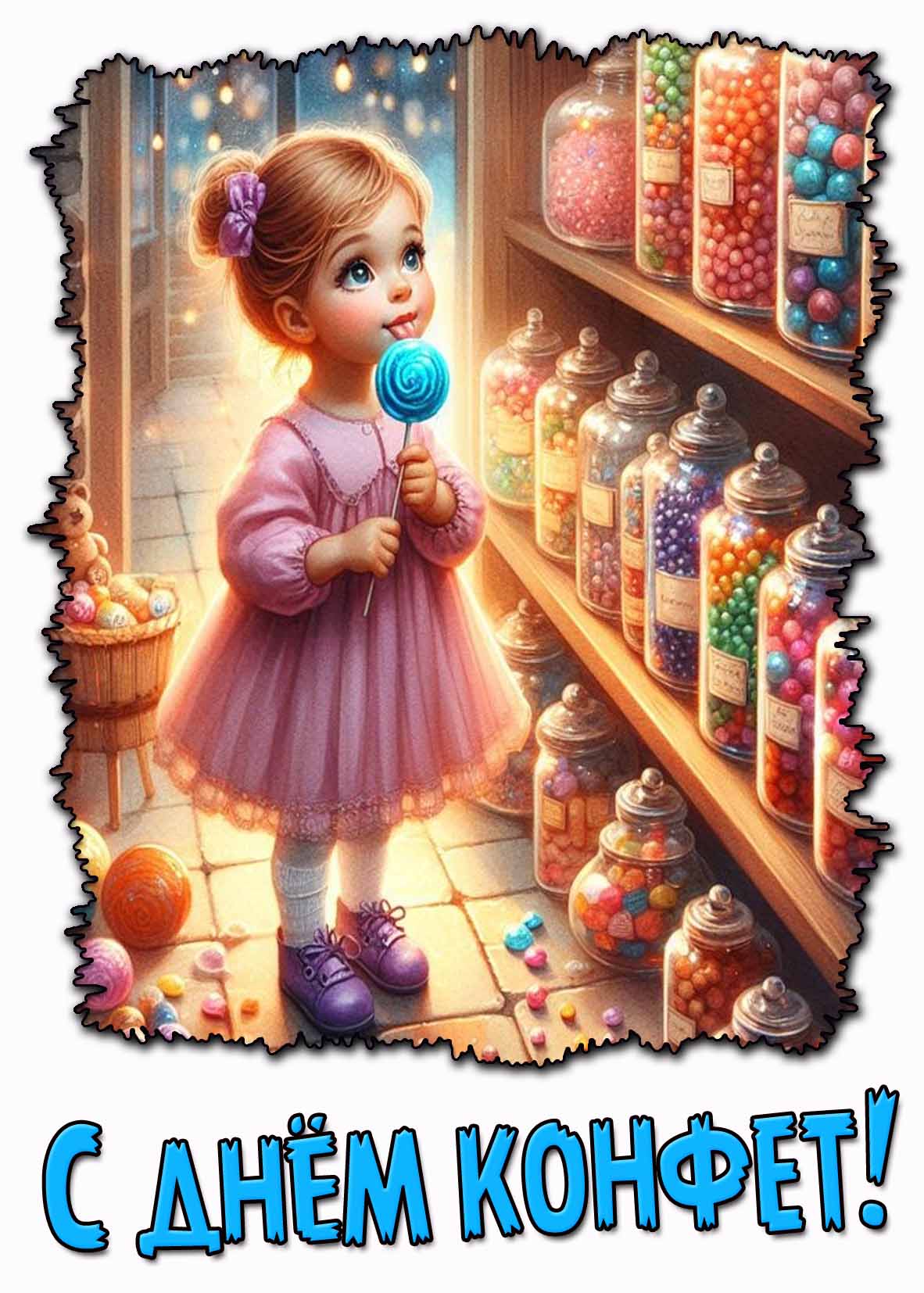 Картинка с днём конфет для девочки