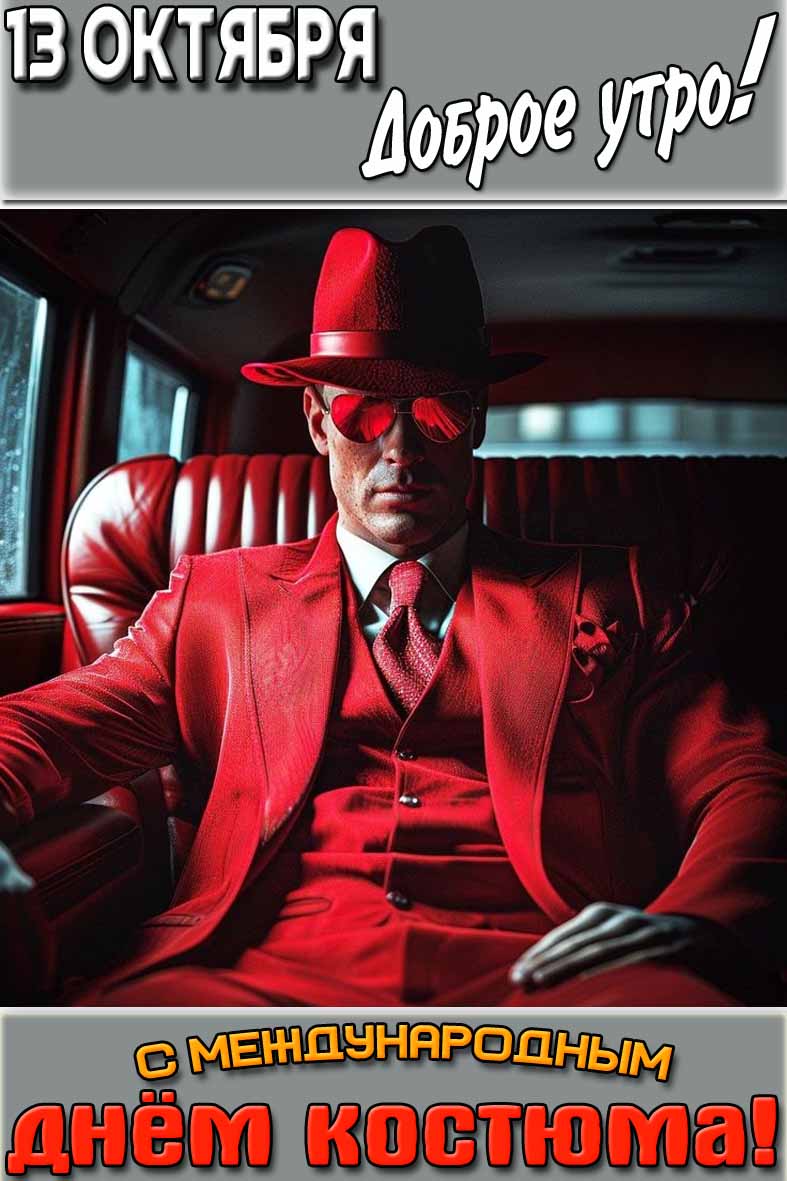 Картинка "13 октября доброе утро! С Международным днём костюма!"