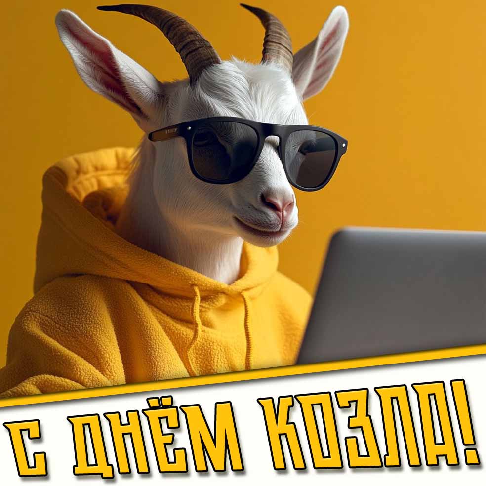 С днём козла! - прикольная открытка