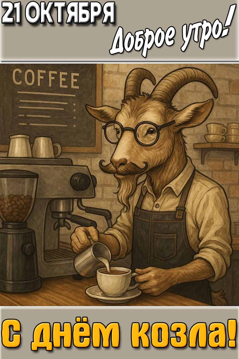 Картинка "21 октября доброе утро! С днём козла!"