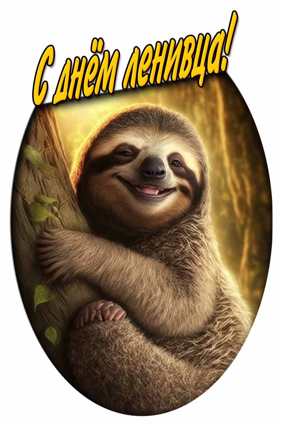 С днём ленивца! - прикольная открытка