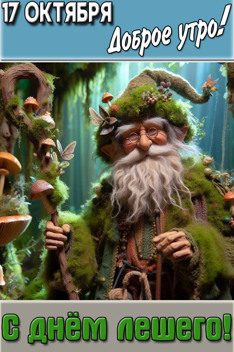 Картинка "17 октября доброе утро! С днём лешего!"