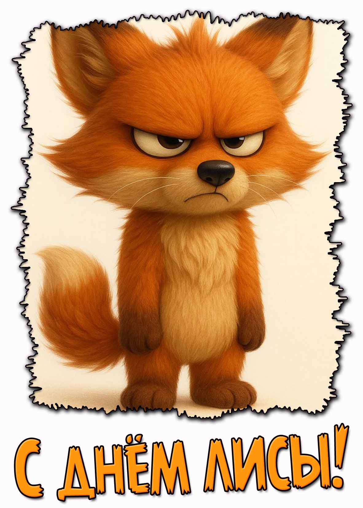 Смешная открытка с днём лисы