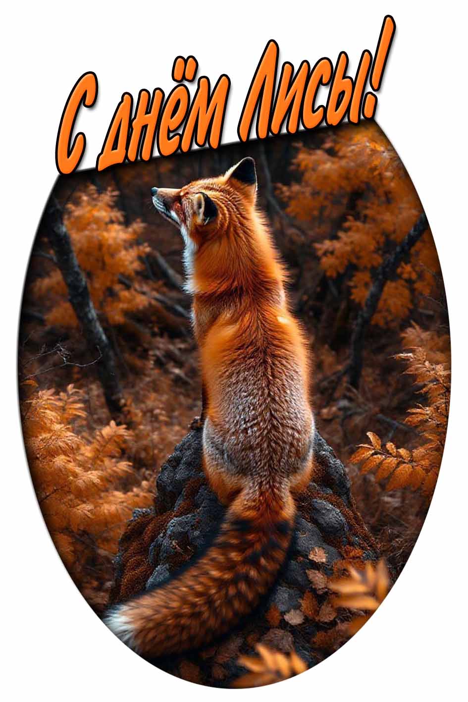 С днём лисы! - осенняя открытка