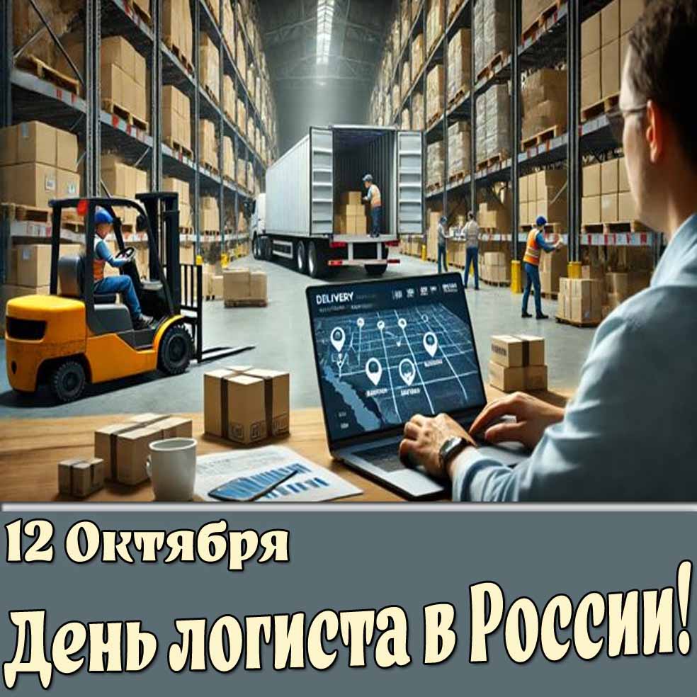 12 октября - день логиста в России! - открытка на праздник