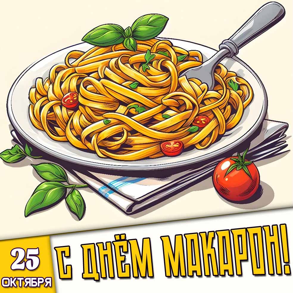 С днём макарон! - открытка на праздник 25 октября