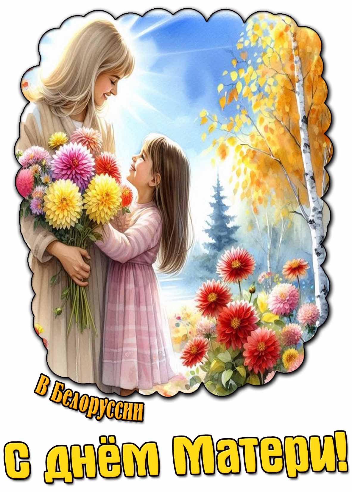 Картинка с днём Матери в Белоруссии