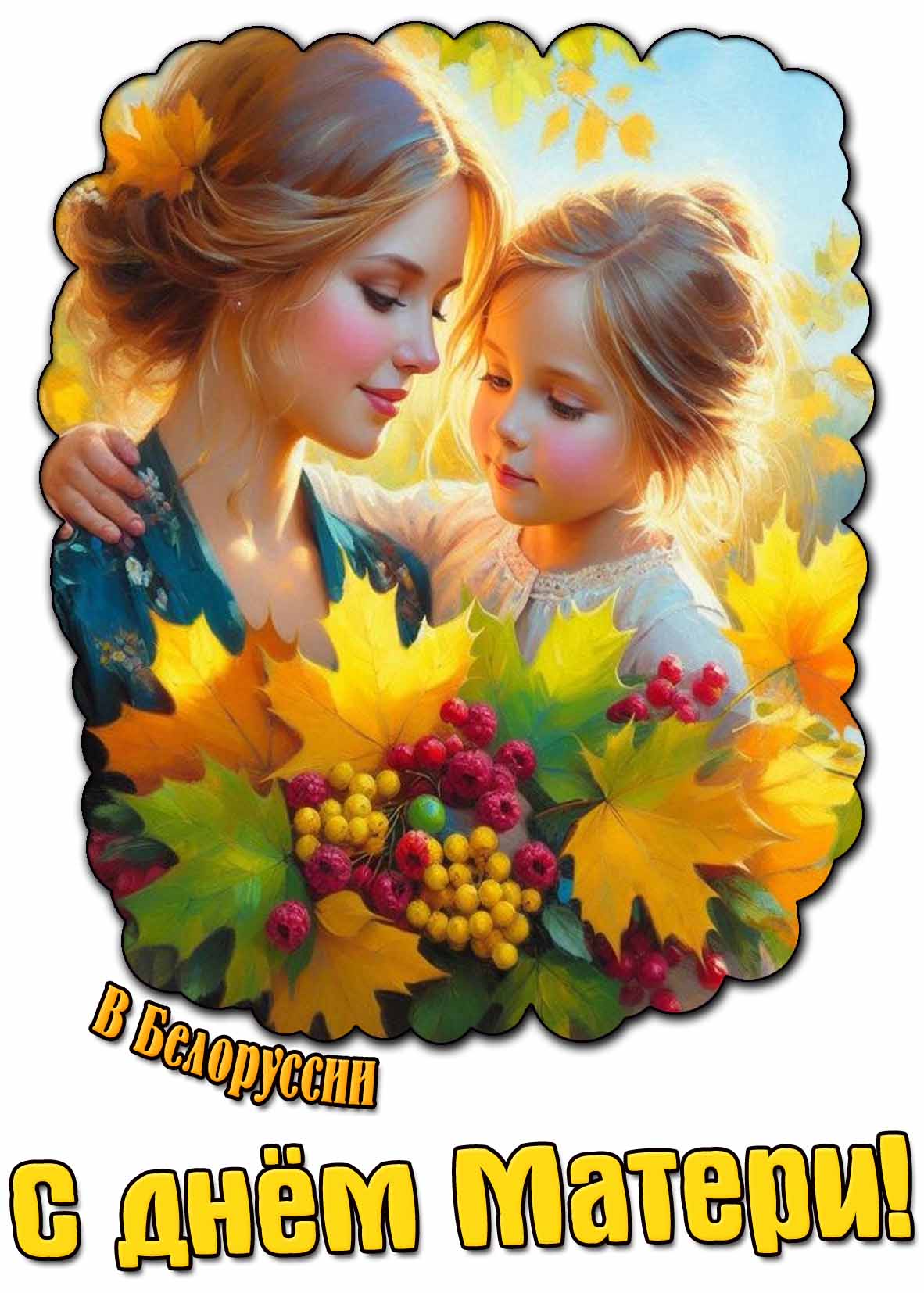 Открытка с днём Матери в Белоруссии