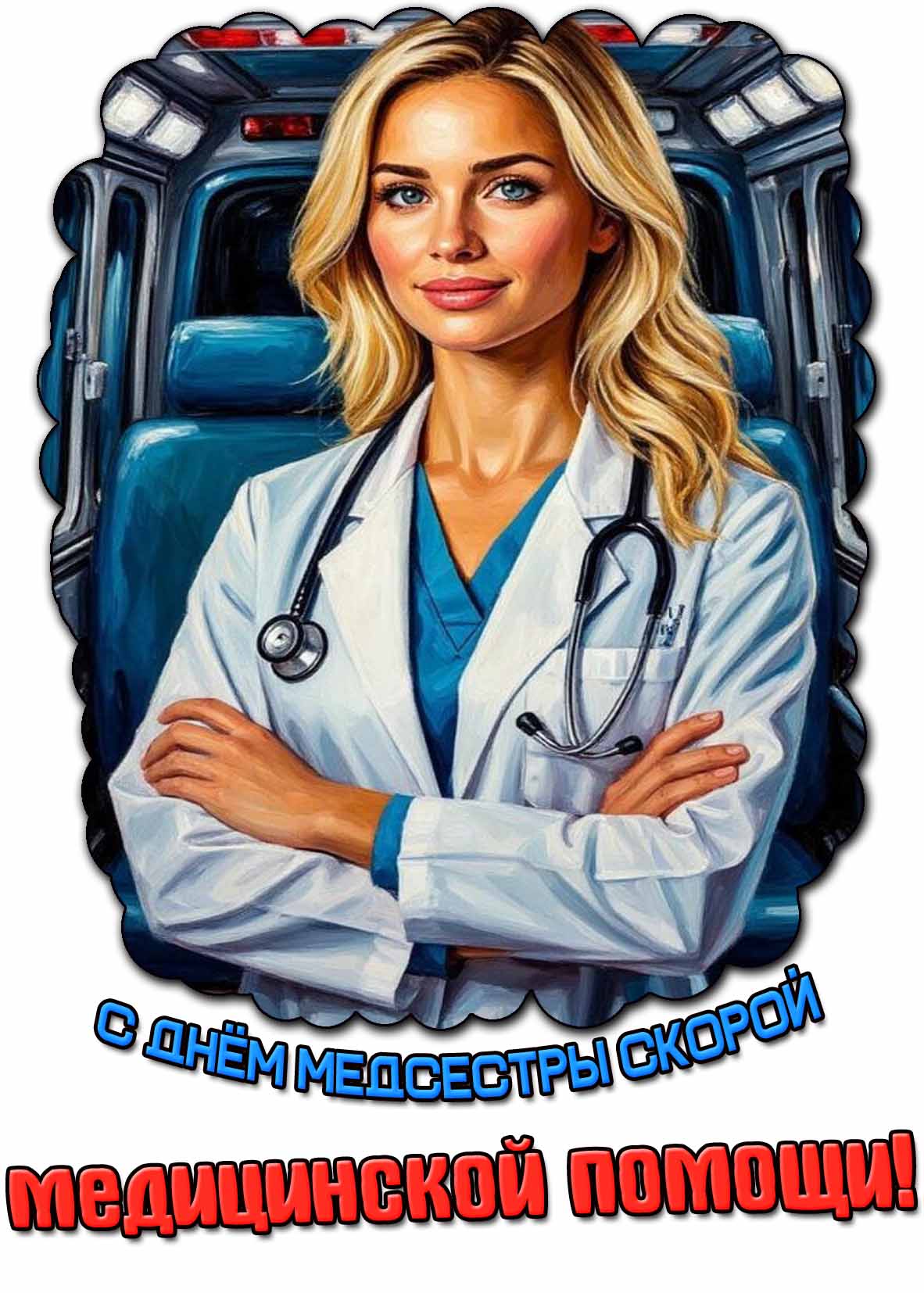 С днём медсестры скорой медицинской помощи! - открытка для женщин