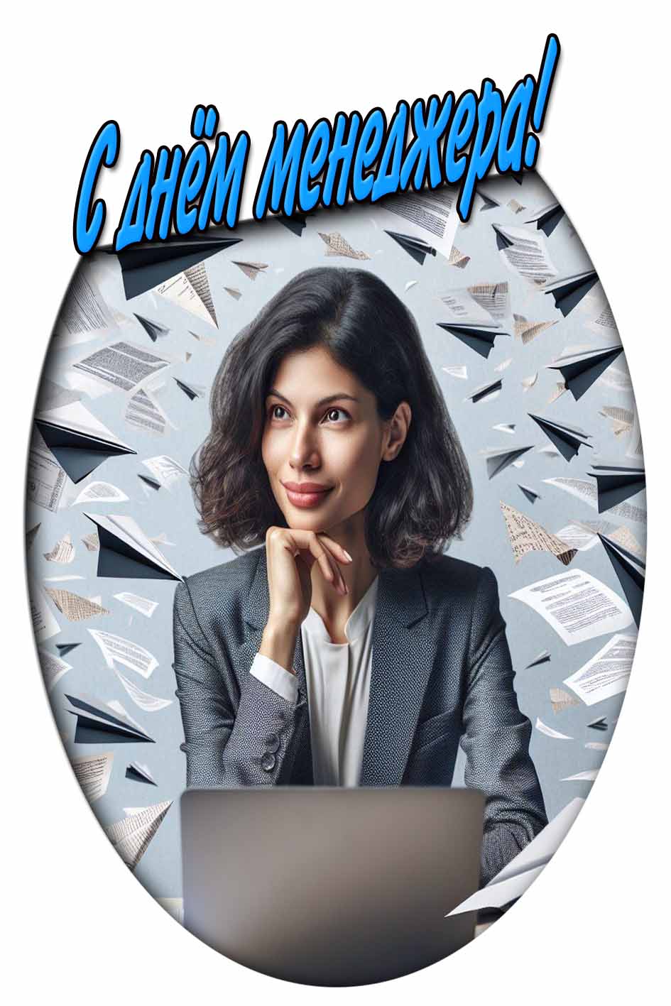 С днём менеджера! - открытка для женщины