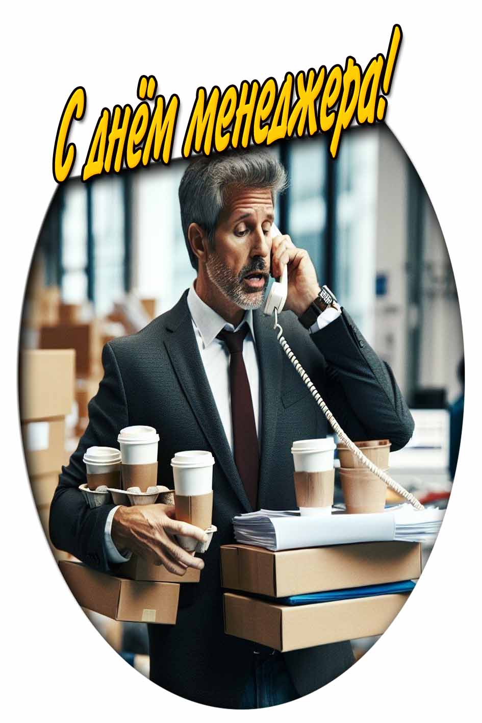 С днём менеджера! - открытка для мужчины