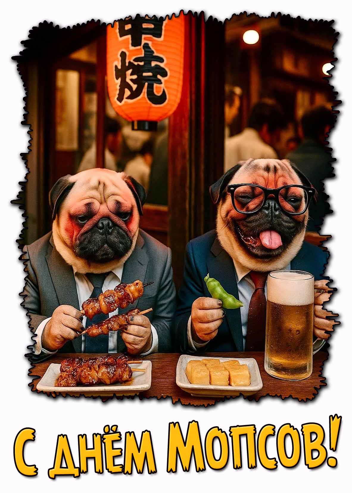 Смешная картинка с днём мопсов