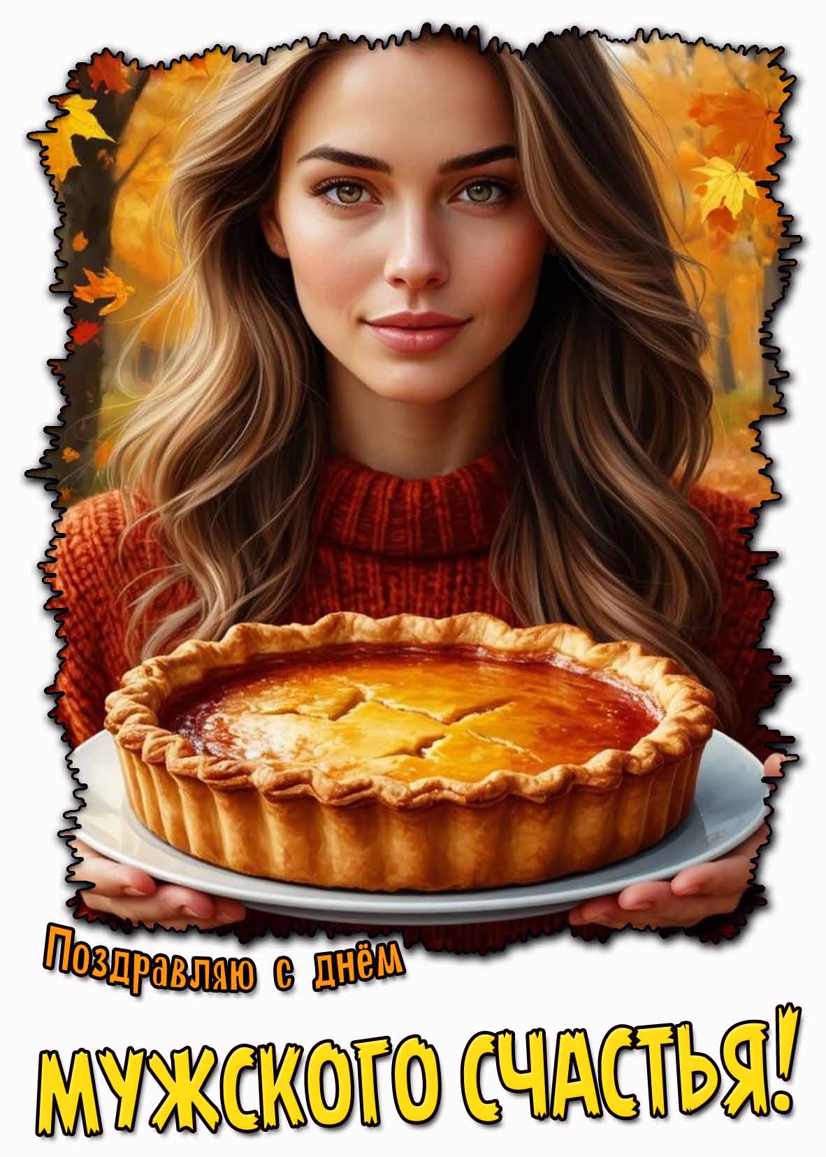 Поздравляю с днём мужского счастья! - картинка с девушкой