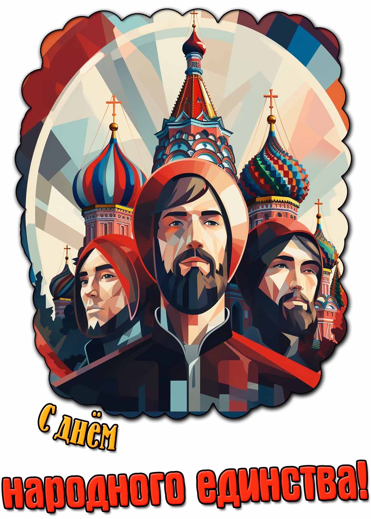 Креативная открытка с днём народного единства