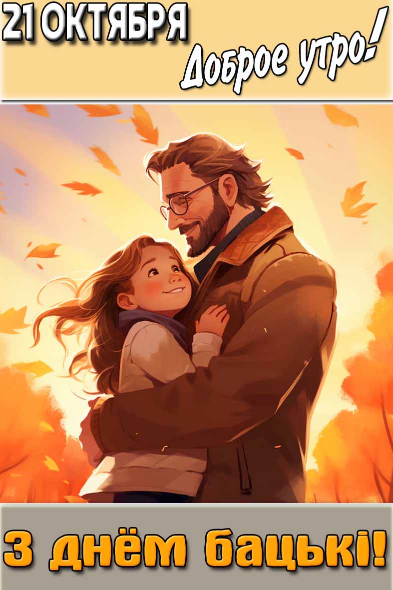Картинка "21 октября доброе утро! З днём бацькі!"