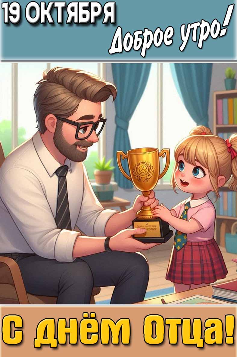 Картинка "19 октября доброе утро! С днём отца!"