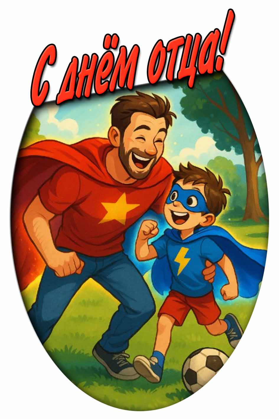 Прикольная открытка ко дню отца от сына
