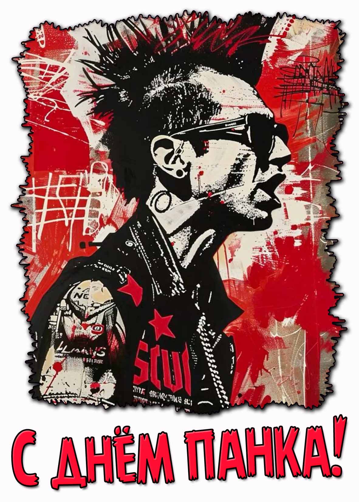 Открытка с днём панка