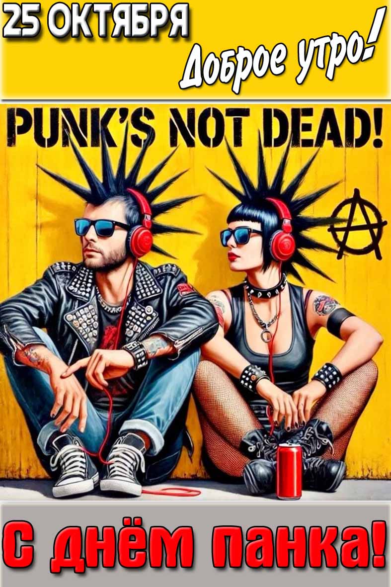 Картинка "25 октября доброе утро! С днём панка!"