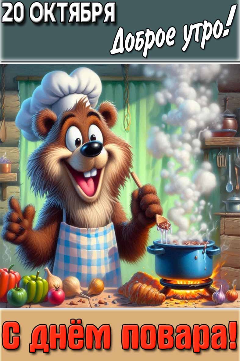 Картинка "20 октября доброе утро! С днём повара!"