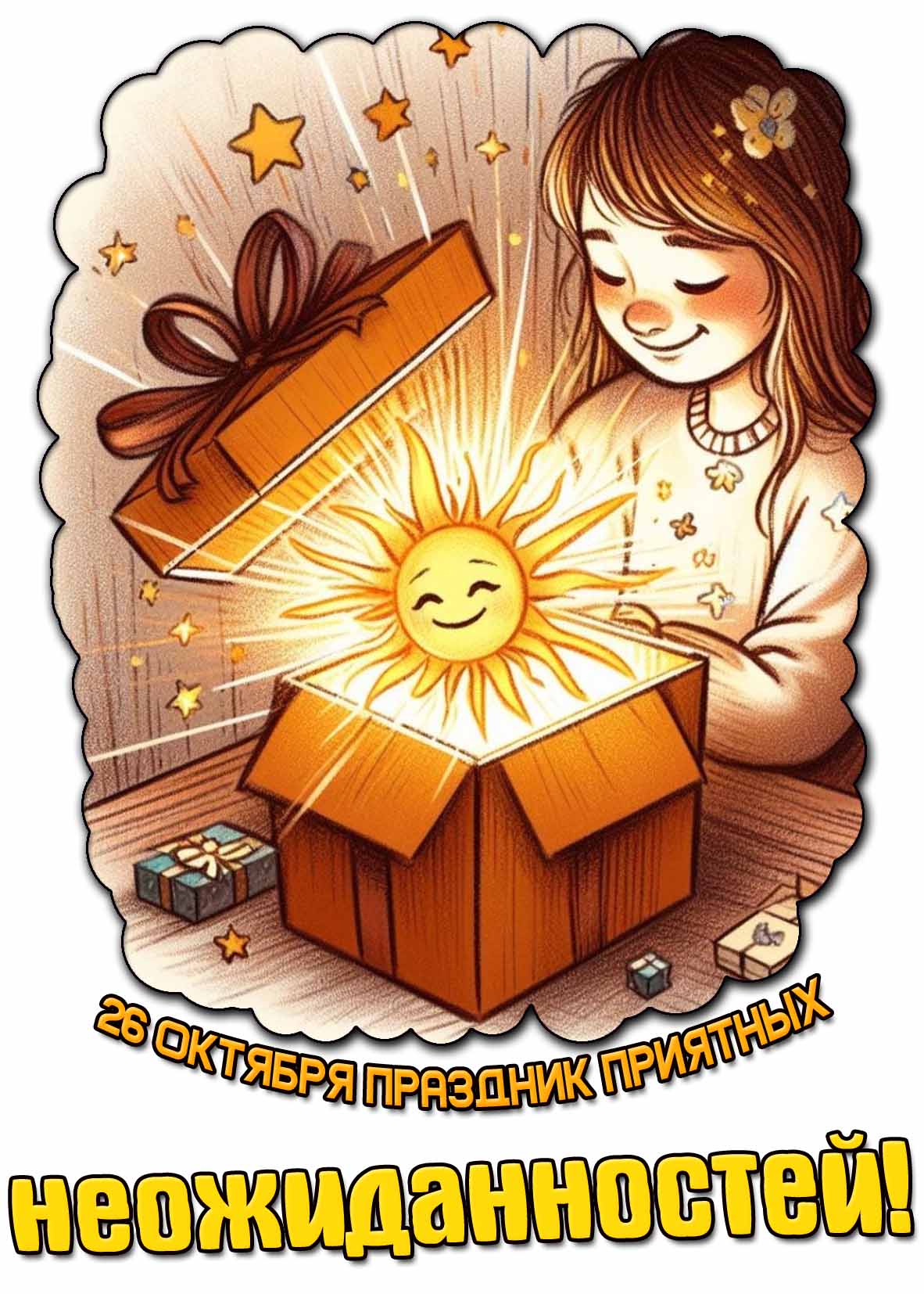 "Праздник приятных неожиданностей!" - открытка на 26 октября