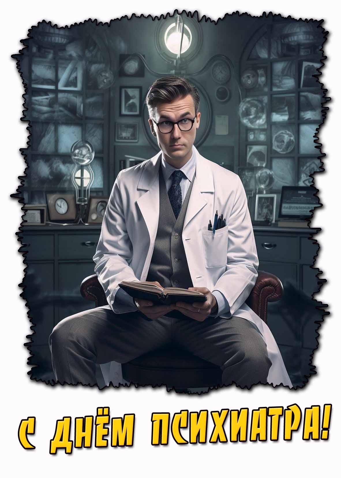 С днём психиатра! - красивая открытка