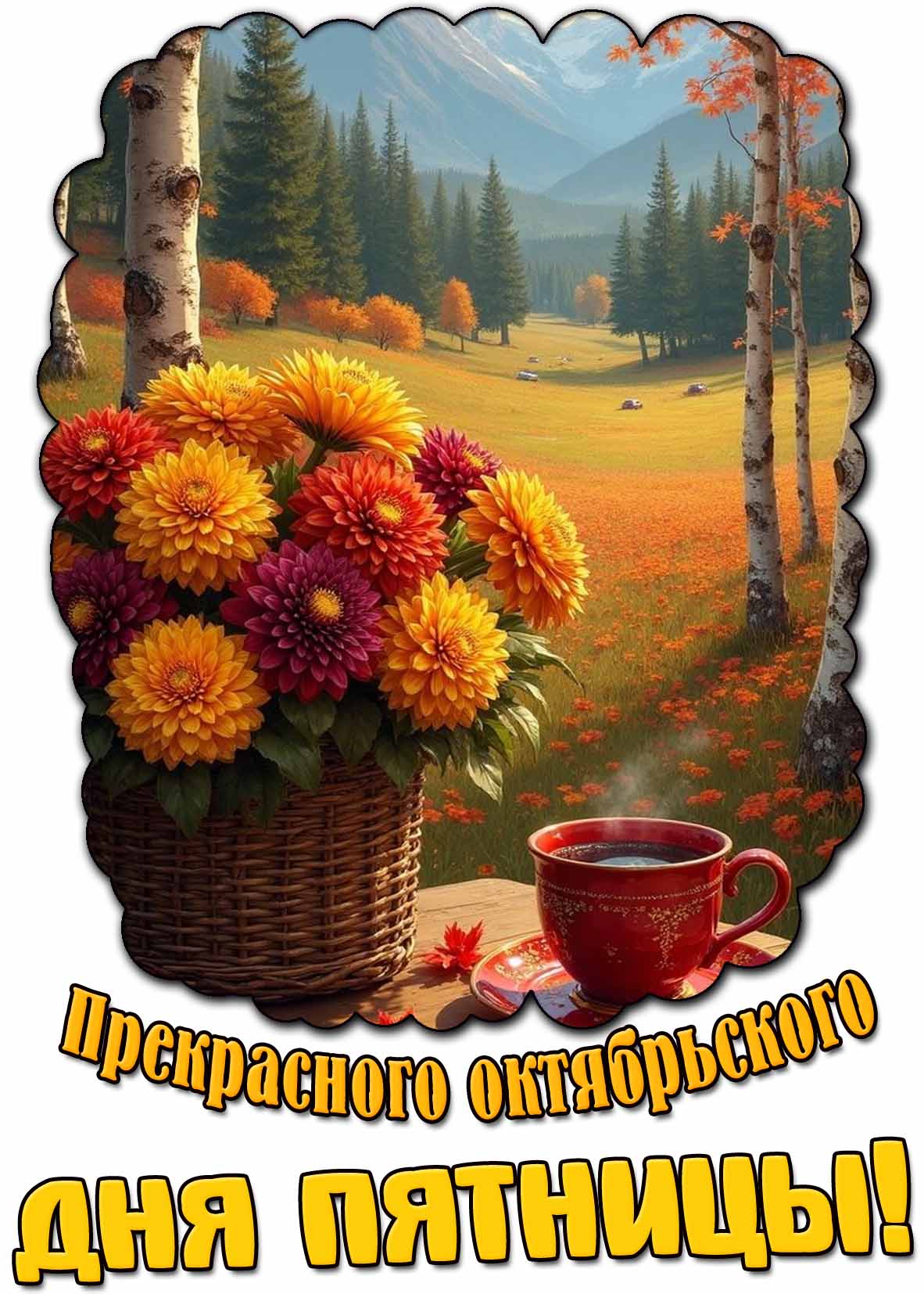 Открытка прекрасного октябрьского дня пятницы