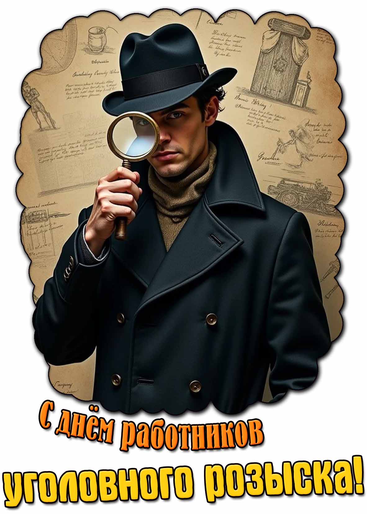 С днём работников уголовного розыска! - картинка с сыщиком