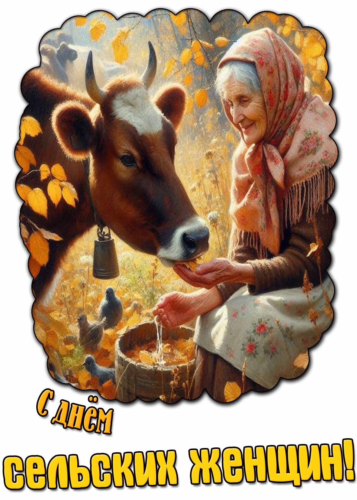 Красивая осенняя картинка с днём сельских женщин