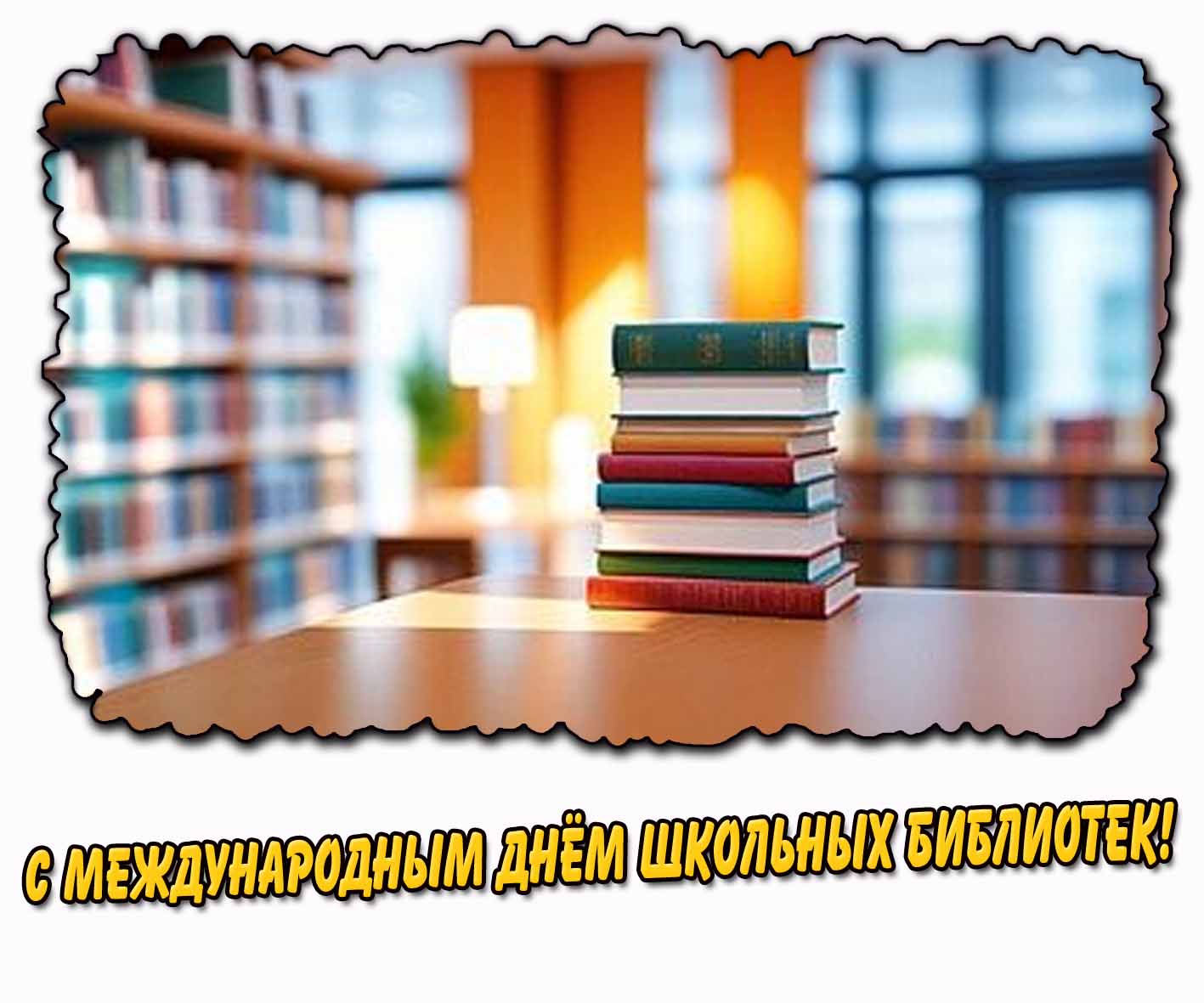 С Международным днём школьных библиотек! - открытка