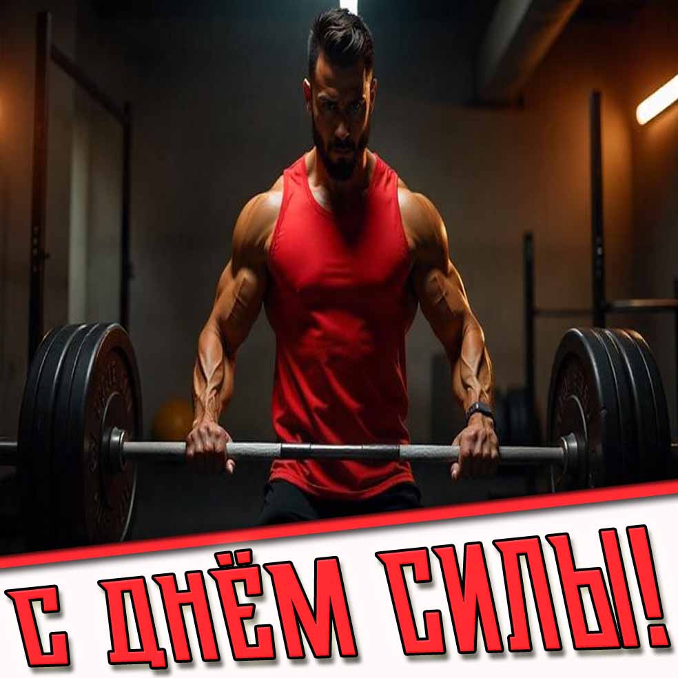 С днём силы! - открытка