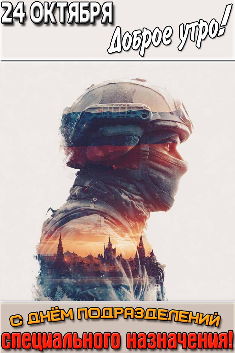 Открытка "24 октября доброе утро! С днём подразделений специального назначения!"