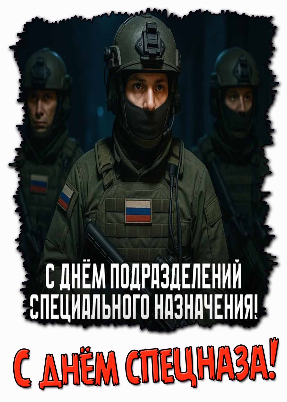 Стильная открытка с днём спецназа