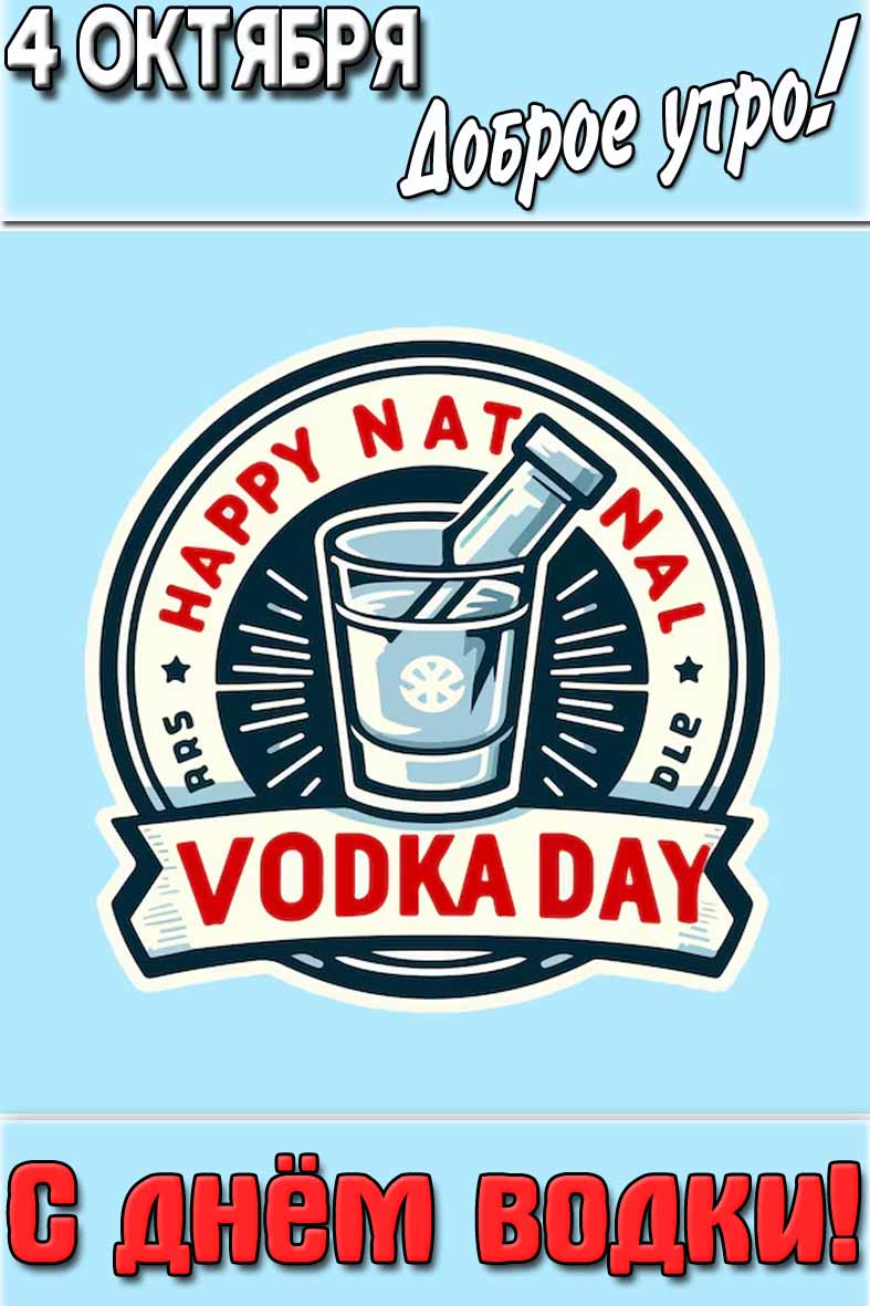 Картинка "4 октября доброе утро! С днём водки!"