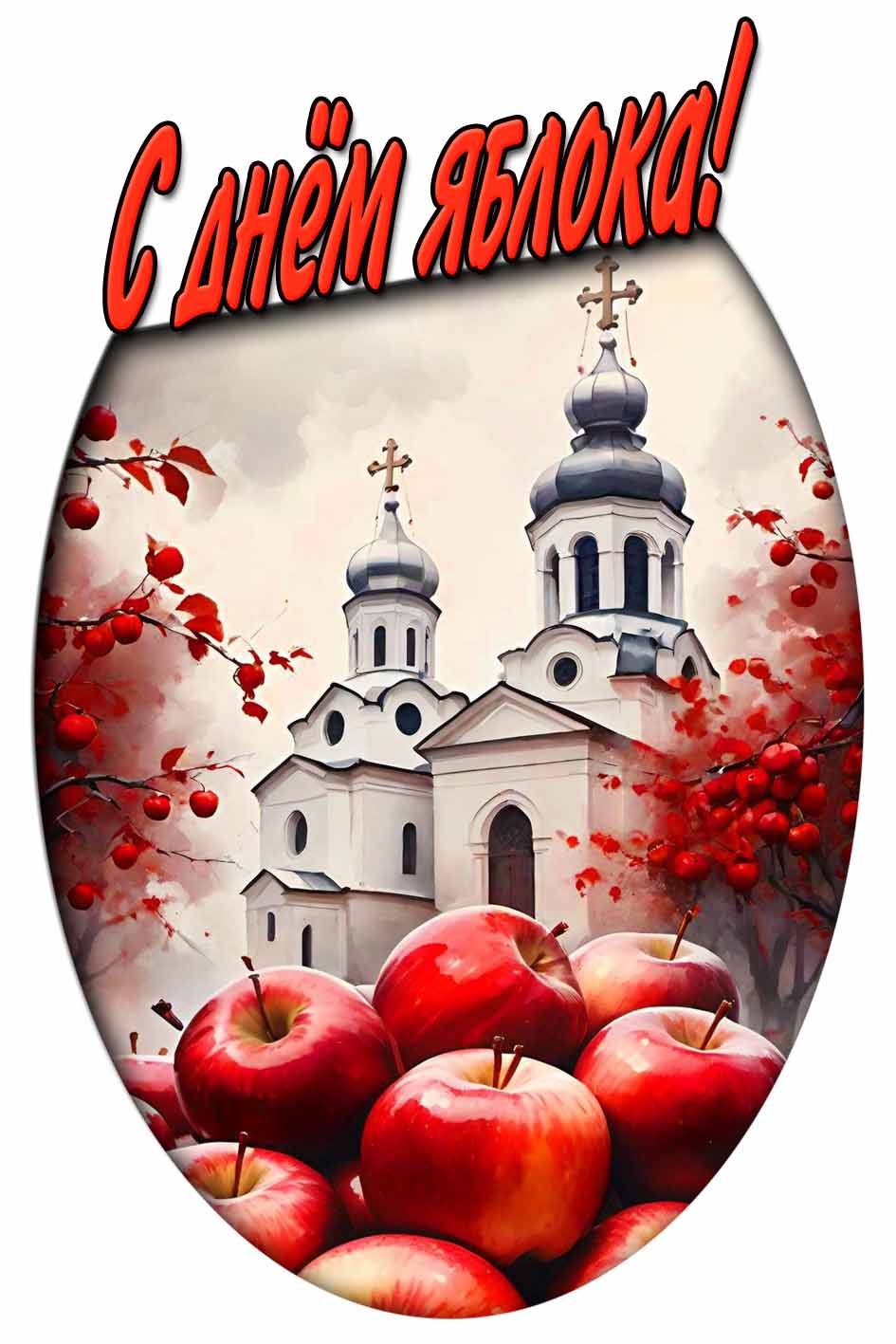 С днём яблока! - православная открытка