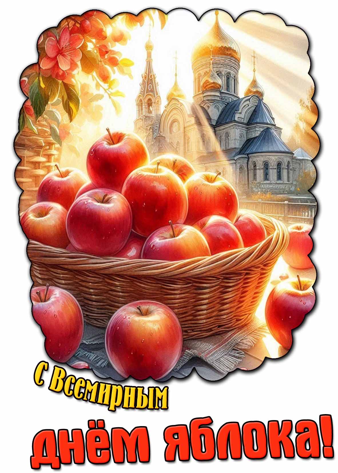Красивая открытка с Всемирным днём яблока