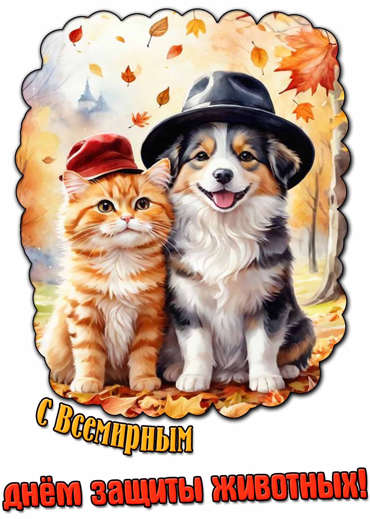 Осенняя картинка с Всемирным днём защиты животных