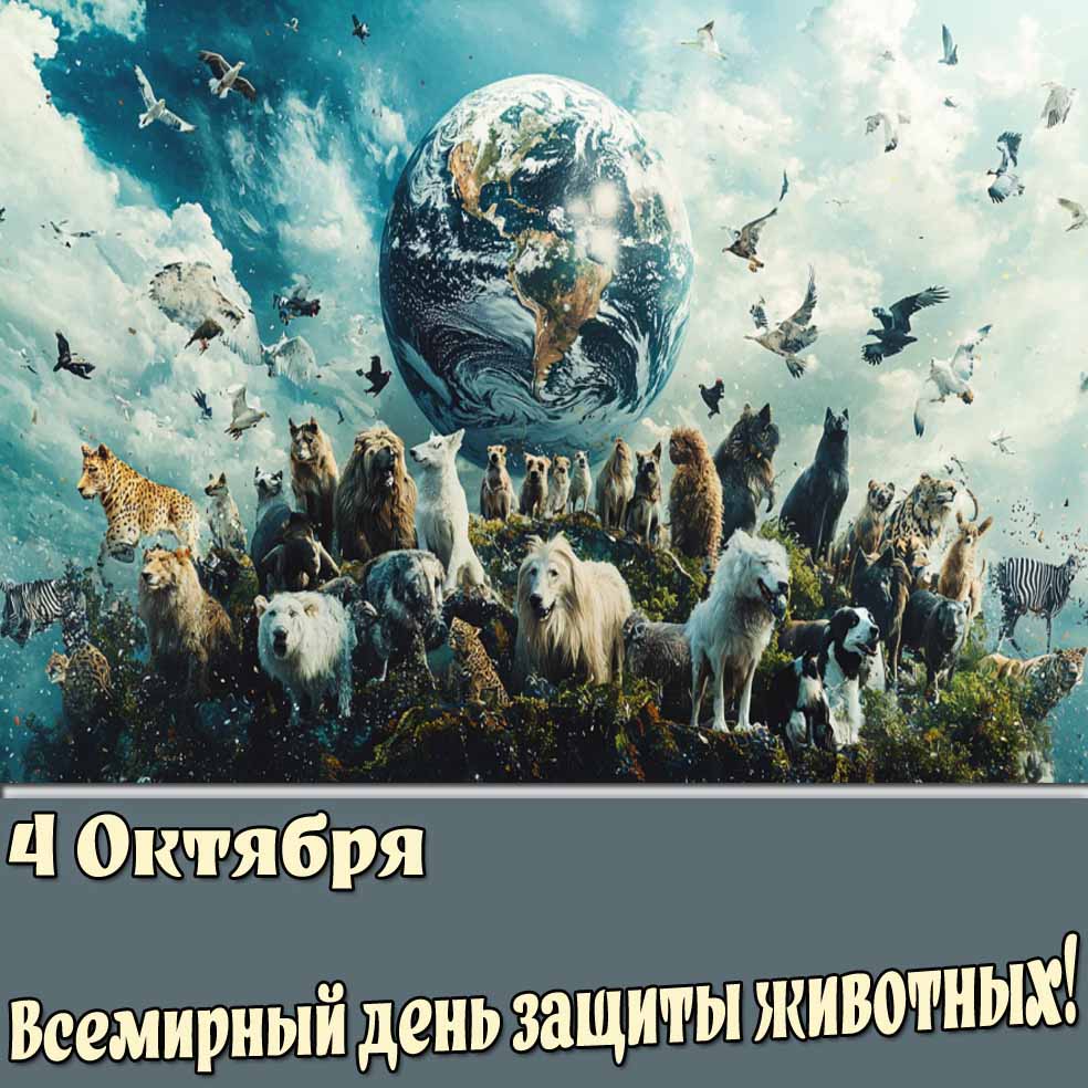 Открытка 4 октября - Всемирный день защиты животных