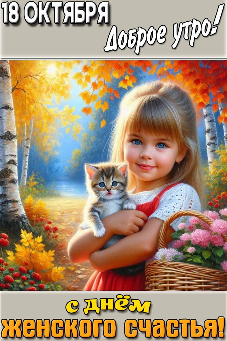 Картинка "18 октября доброе утро! С днём женского счастья!"