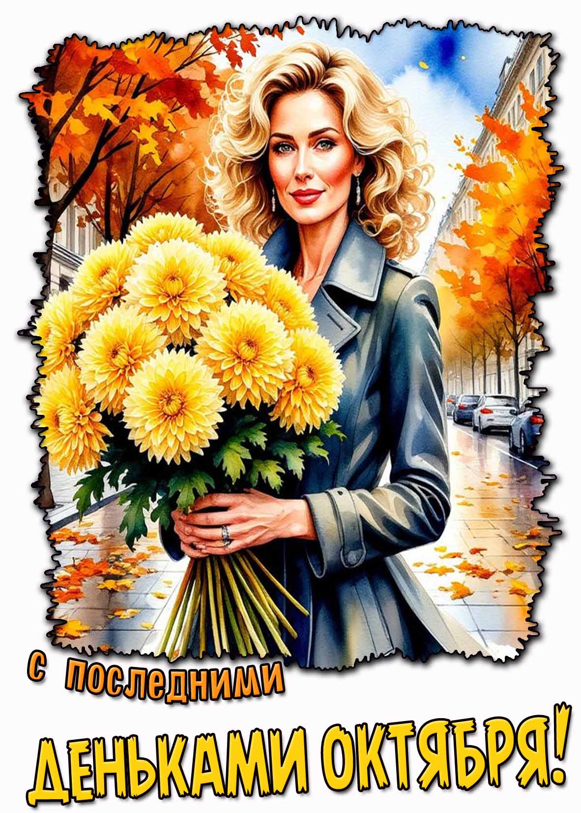 Открытка с последними деньками октября