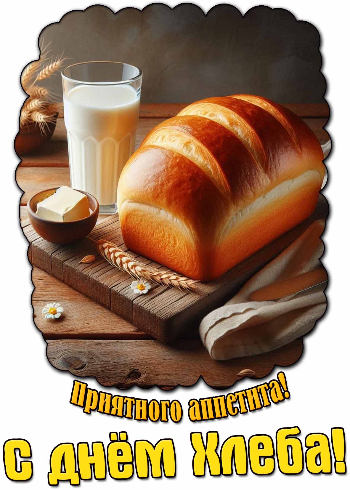 Открытка "Приятного аппетита! С днём хлеба!"